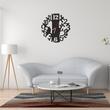 Ceas de perete metalic Krodesign Tree&Bird, diametru 50 cm, negru