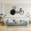 Ceas de perete metalic Krodesign Bicyle, diametru 120x80 cm, negru