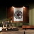 Ceas de perete metalic Krodesign Flowers Clock, diametru 50 cm, negru