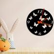 Ceas de perete metalic Krodesign Butterfly, diametru 50 cm, negru