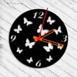 Ceas de perete metalic Krodesign Butterfly, diametru 50 cm, negru