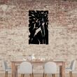 Ceas de perete metalic Krodesign Broken Pattern, Inaltime 80 cm, negru