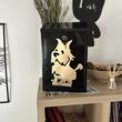 Cutie postala Vivatechnix Schnautzer Dog KRO-1236, otel, 400x250x100mm, Negru/Auriu, 2 chei