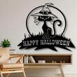 Decoratiune metalica de perete Krodesign KRO-1253 Halloween Sexy Cat, Inaltime 60 cm, negru
