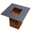 Gratar cu plita 10 mm si vatra de gatit Krodesign KRO-1292, dimensiune 1050(H)975x975 mm, Otel Corten, Spatiu depozitare lemne