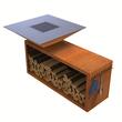 Gratar cu plita 10 mm si vatra de gatit pe lemne Krodesign KRO-1293, dimensiune 1050(H)975x975 mm, Otel Corten, Spatiu depozitare