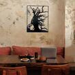 Decoratiune metalica de perete Krodesign Woman Tree, Inaltime 49 cm, Latime 40 cm, Grosime 2 mm
