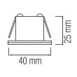 Spot Led Miranda Chrome, 3W, 260lm, lumina neutra 4200K, patrat, 220-240V, Aluminiu