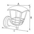 Felinar de perete Nar-1, corp aluminiu, 170x240x210 mm, alb, IP44