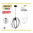 Pendul Newton Vintage, max 60W, diametru 32 cm, negru
