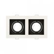 Rama cu 2 locasuri pentru spoturi Petunya-2 White, MR16, culoare Alba, 100x185mm, Aluminiu