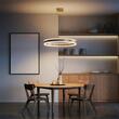 Pendul led 70 W, 4900 lm, 175-265V, Auriu, IP20, 100 x 40 cm, 3CCT, dimabil, telecomanda