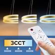 Pendul led 70 W, 4900 lm, 175-265V, Auriu, IP20, 100 x 40 cm, 3CCT, dimabil, telecomanda