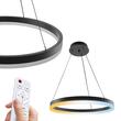Pendul led 140 W, 9800 lm, 175-265V, Negru, IP20, 100 x 80 cm, 3CCT, dimabil, telecomanda