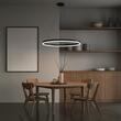 Pendul led 140 W, 9800 lm, 175-265V, Negru, IP20, 100 x 80 cm, 3CCT, dimabil, telecomanda