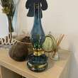Lampa cu gaz lampant Vivatechnix Colour TR-1004A, rezervor sticla, oglinda metal, Albastru
