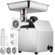 Masina de tocat carne Vevor Industrial Inox, motor cu inductir 650 W, capacitate 3.76 kg/min, 2 x site, 2 x cutite, accesoriu carnati