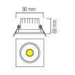 Spot Led Victoria-5 Mat Chrome, 5W, 354lm, lumina calda 2700K, patrat, 220-240V, Aluminiu, Argintiu