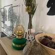 Lampa cu gaz lampant Vivatechnix Classic TR-1002V, rezervor sticla cu catifea, oglinda metal, Verde