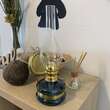 Lampa cu gaz lampant Vivatechnix Classic TR-1003A, rezervor sticla, oglinda metal, Albastru