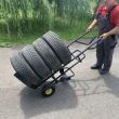 Carucior pentru transportul anvelopelor Vivatechnix VMD-1017, maxim 150kG, negru