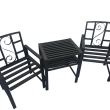 Set masa si 2 scaune pentru gradina Vivatechnix VMD-1046, metalice, 152x50x83cm
