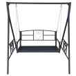 Leagan pentru gradina Vivatechnix VMD-1051, Negru, 168x118x180cm, 2 locuri, Metalic, cu cadru de fixare