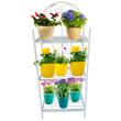Suport pentru ghivece flori Alb, 50x30x125 cm, 3 polite, demontabil