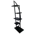Suport pentru ghivece flori, Negru, dimensiune 50x30x150 cm, 4 polite, demontabil