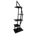 Suport pentru ghivece flori, Negru, dimensiune 50x30x150 cm, 4 polite, demontabil