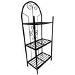 Suport pentru ghivece flori, Negru, dimensiune 50x30x125 cm, 3 polite, demontabil