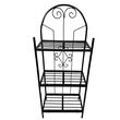 Suport pentru ghivece flori, Negru, dimensiune 50x30x125 cm, 3 polite, demontabil