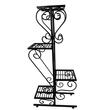 Suport pentru ghivece flori, Negru, dimensiune 50x22x105 cm, picioare reglabile