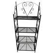 Suport pentru flori Negru, dimensiune 60x30x155 cm, 3 polite, demontabil