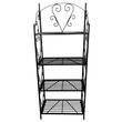 Suport pentru flori Negru, dimensiune 60x30x155 cm, 3 polite, demontabil