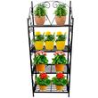 Suport pentru flori Negru, dimensiune 60x30x155 cm, 3 polite, demontabil