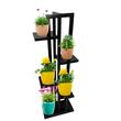 Suport pentru ghivece flori, Negru, 40x20x118 cm, 6 polite
