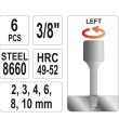 Set extractoare suruburi rupte YATO YT-0623, 6 buc, 3/8", otel