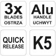 Cutit pentru parbriz Yato YT-0659, 3 lame incluse