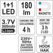 Lampa portabila cu acumulator Yato YT-08502, Led, Li-Ion, IP20, 180 lm, 4W