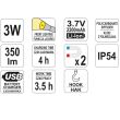 Lampa cu led si acumulator Yato YT-08560, putere 3W, 350 lm, 2200 mAh