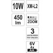 Lanterna frontala cu led Yato YT-08591, putere 10W, 450 lm, 4XAA, aluminiu