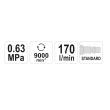 Fierastrau pneumatic Yato YT-09955, Turatie 9000 rpm, 170 l/min