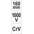 Cleste electrician cu varf ascutit Yato YT-21154, VDE, 1000 V, 160 mm