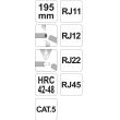 Cleste pentru sertizat Yato YT-2244, pentru mufe RJ11, RJ12, RJ45