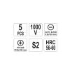 Set 5 surubelnite izolate pentru electricieni, Yato YT-2827 VDE,1000V