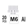 Set piulițe nituibile Yato YT-36454, M6, 20 bucăți 