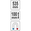 Sablon masurare profile, Yato YT-37364, magnetic, 535 mm