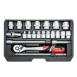 Trusa chei tubulare Yato YT-38561, Cr-V, 6-22mm, 22 buc