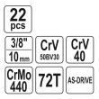 Trusa chei tubulare Yato YT-38561, Cr-V, 6-22mm, 22 buc